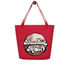 Load image into Gallery viewer, Baseball Mom Print Both Sides Large Tote Bag
