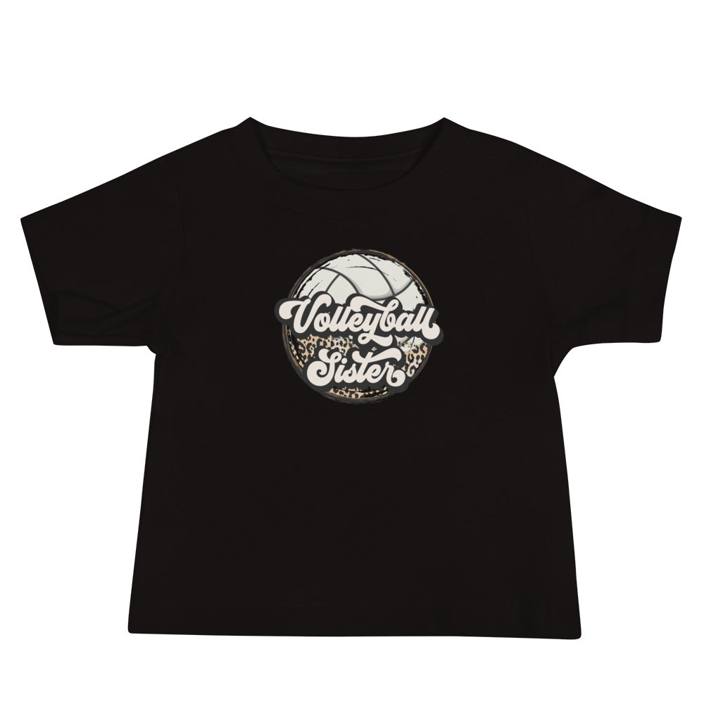 Leopard Volleyball Sister Baby Tee