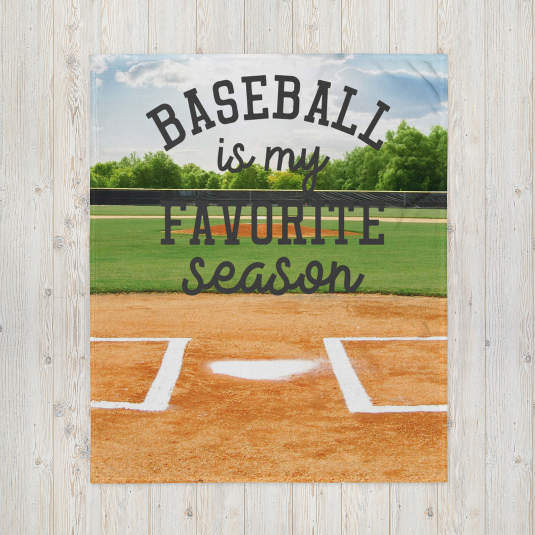 Favorite Season Baseball Throw Blanket