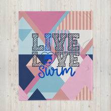 Load image into Gallery viewer, Live Love Swim Colorful Throw Blanket