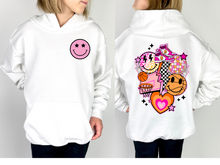 Load image into Gallery viewer, Basketball Retro Pink Youth Hoodie
