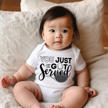 Load image into Gallery viewer, You Just Got Served Tennis Baby Onesie
