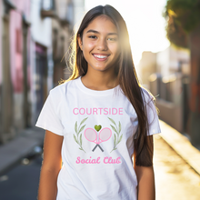 Load image into Gallery viewer, Pink Courtside Social Club Tennis Youth T-shirt
