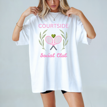 Load image into Gallery viewer, Pink Courtside Social Club Tennis Teen T-shirt
