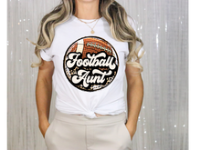 Load image into Gallery viewer, Football Aunt Leopard T-shirt
