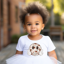 Load image into Gallery viewer, Football Smiley Face Baby Tee
