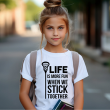 Load image into Gallery viewer, Life Is More Fun Lacrosse Youth T-shirt
