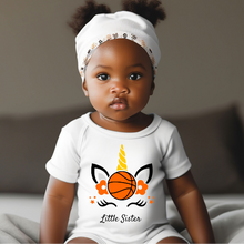 Load image into Gallery viewer, Unicorn Basketball Little Sister Baby T-shirt
