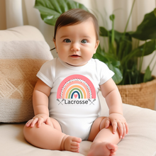 Load image into Gallery viewer, Lacrosse Rainbow Baby Onesie

