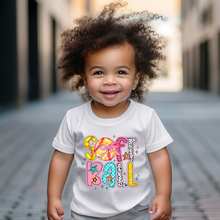 Load image into Gallery viewer, Colorful Softball Baby Tee
