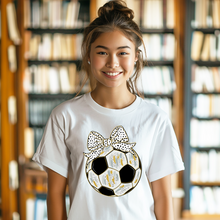 Load image into Gallery viewer, Soccer Brushstroke Coquette Teen T-shirt
