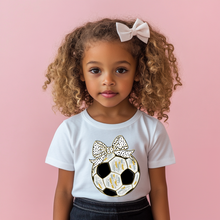 Load image into Gallery viewer, Soccer Brushstroke Coquette Toddler Tee
