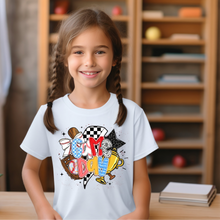 Load image into Gallery viewer, Colorful Game Day Baseball Youth T-shirt
