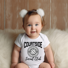 Load image into Gallery viewer, Courtside Volleyball Social Club Baby Onesie
