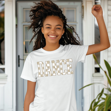 Load image into Gallery viewer, Tan Checkered Dance Teen T-shirt
