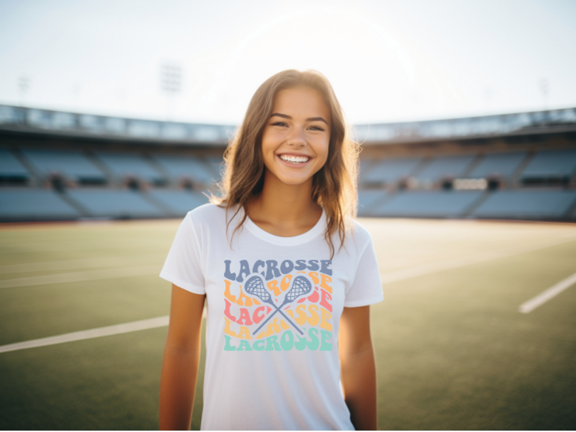 Multicolor Wave Lacrosse T-shirt