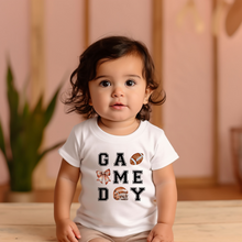 Load image into Gallery viewer, Game Day Football Coquette Baby Tee
