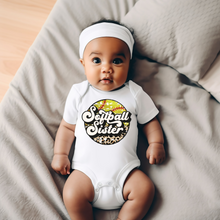 Load image into Gallery viewer, Softball Sister Baby Onesie
