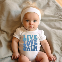Load image into Gallery viewer, Live Love Swim Wave Baby Onesie
