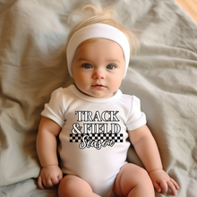 Load image into Gallery viewer, Track &amp; Field Season Baby Onesie
