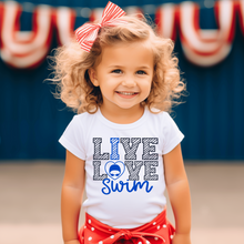 Load image into Gallery viewer, Live Love Swim Toddler Tee
