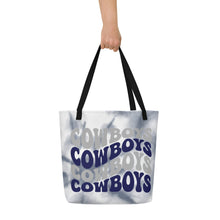 Load image into Gallery viewer, Cowboys Wave All-Over Print Large Tote Bag(NFL)
