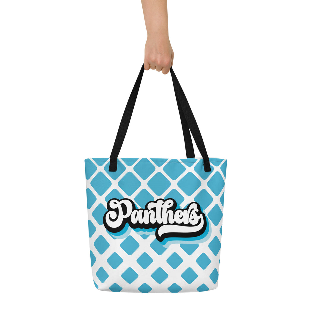 Panthers Retro All-Over Print Large Tote Bag