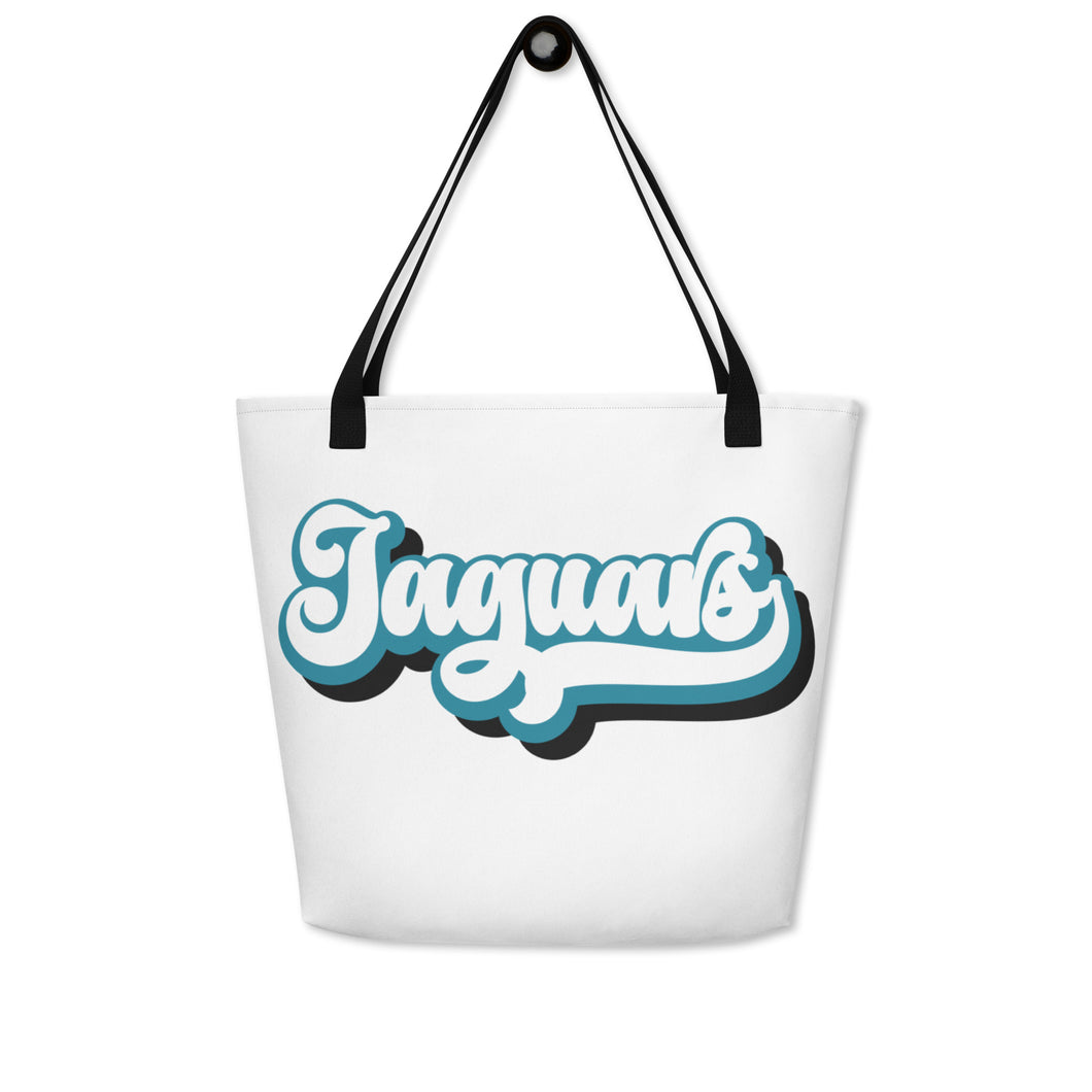 Jaguars Retro All-Over Print Large Tote Bag(NFL)