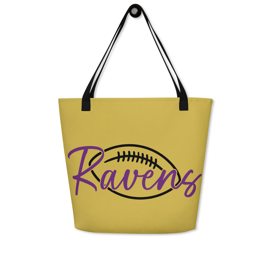 Ravens Football All-Over Print Large Tote Bag(NFL)