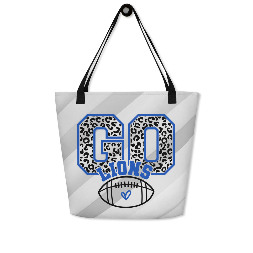 Go Lions All-Over Print Large Tote Bag(NFL)