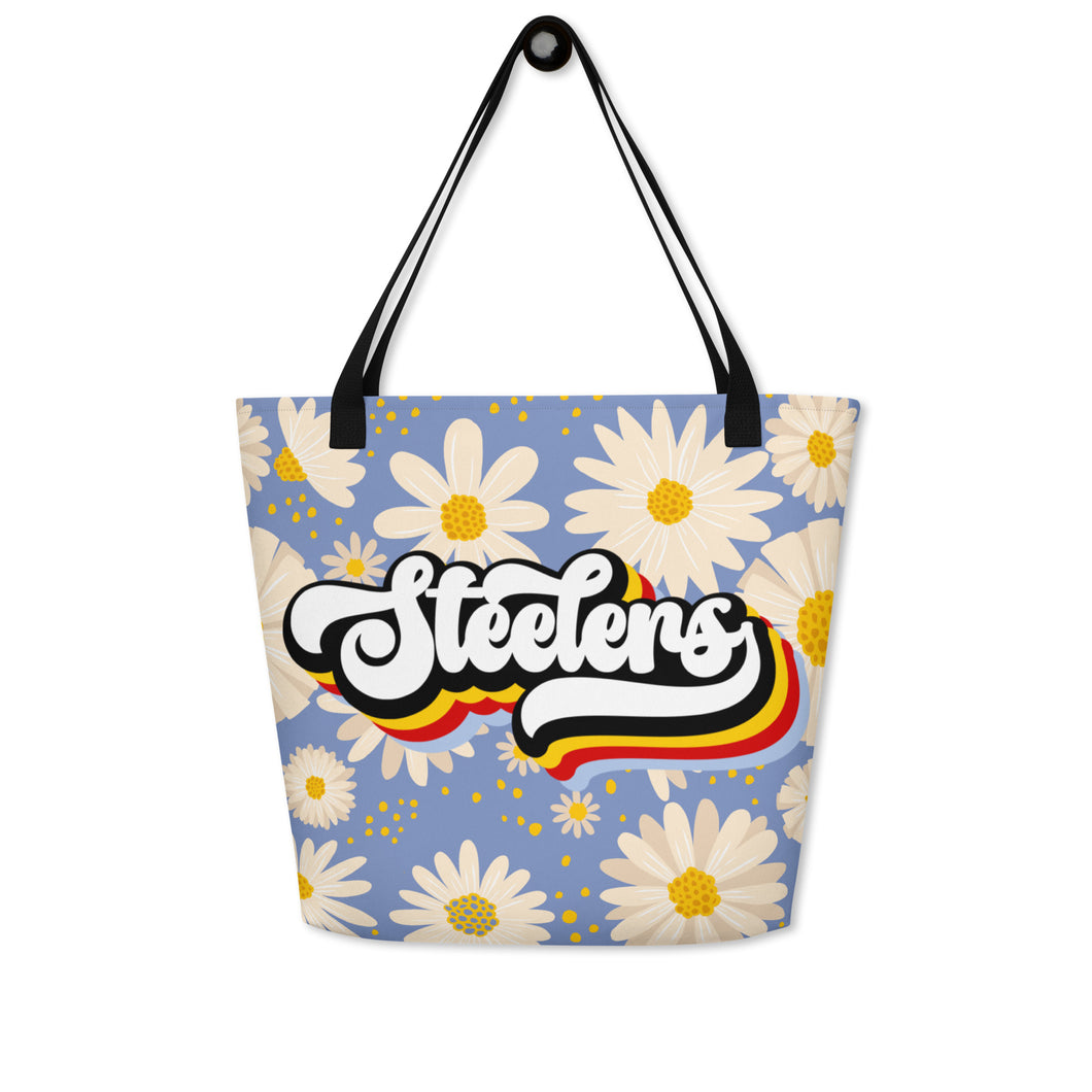 Steelers Retro All-Over Print Large Tote Bag(NFL)