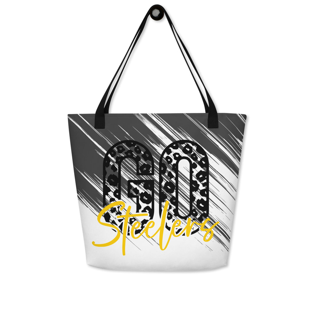 Go Steelers All-Over Print Large Tote Bag(NFL)