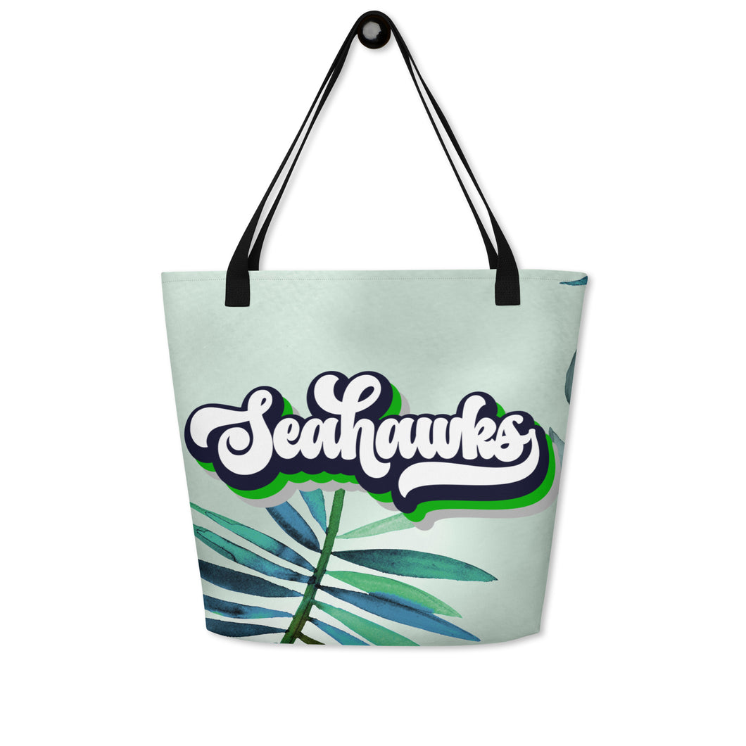 Seahawks Retro All-Over Print Large Tote Bag(NFL)