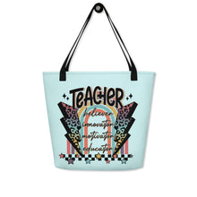 Load image into Gallery viewer, Teacher Inspiration All-Over Print Large Tote Bag
