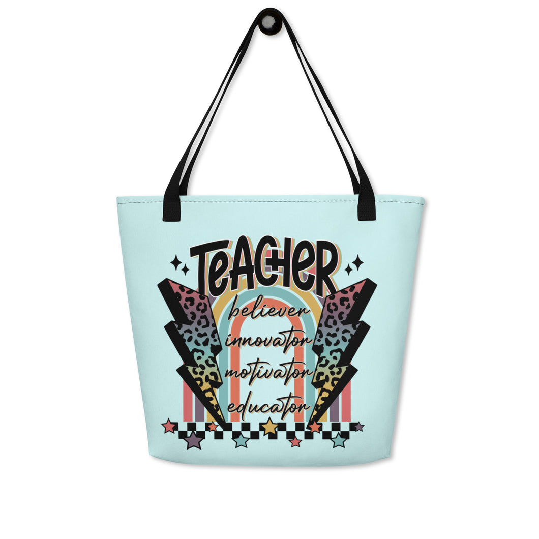 Teacher Inspiration All-Over Print Large Tote Bag