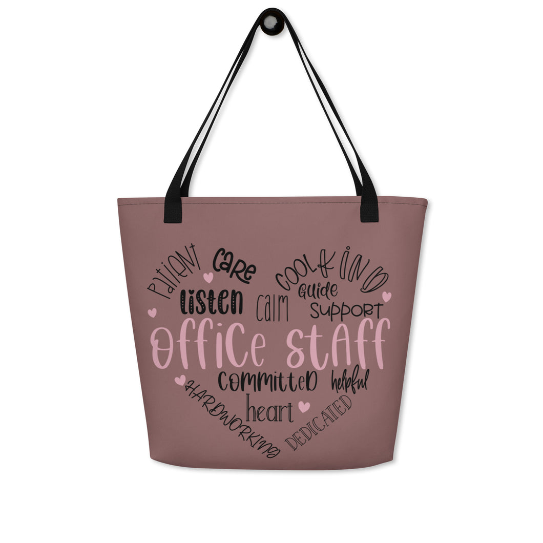 Office Staff All-Over Print Large Tote Bag