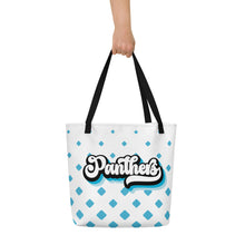 Load image into Gallery viewer, Panthers Retro All-Over Print Large Tote Bag
