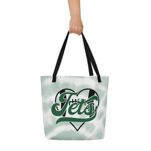 Load image into Gallery viewer, Jets Heart All-Over Print Large Tote Bag
