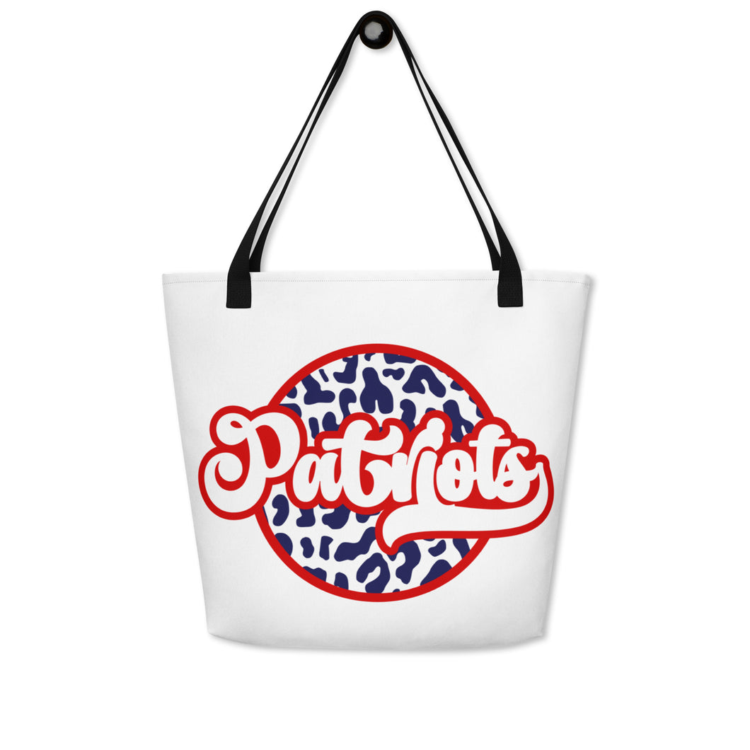 Patriots Cheeta All-Over Print Large Tote Bag(NFL)