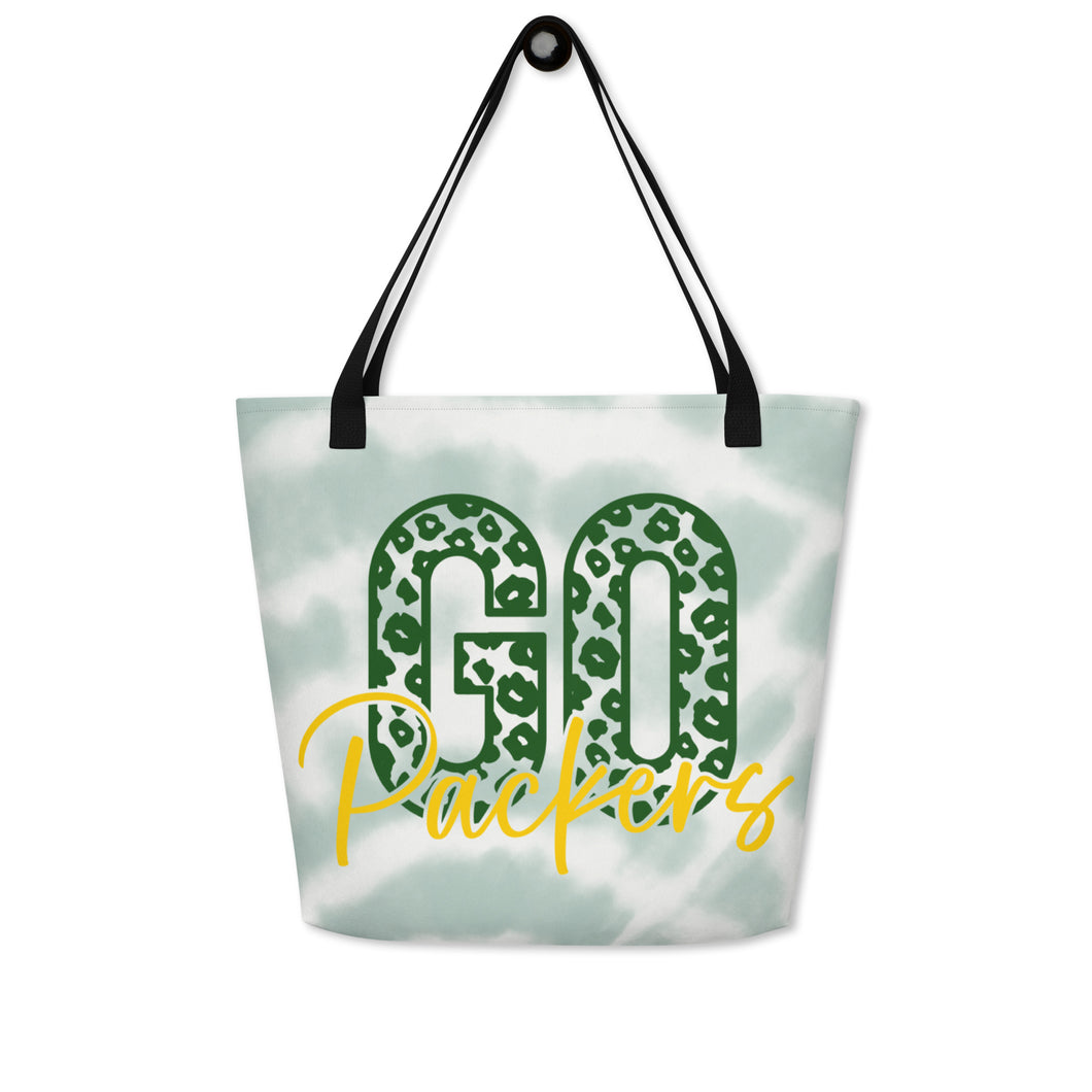 Go Packers All-Over Print Large Tote Bag(NFL)