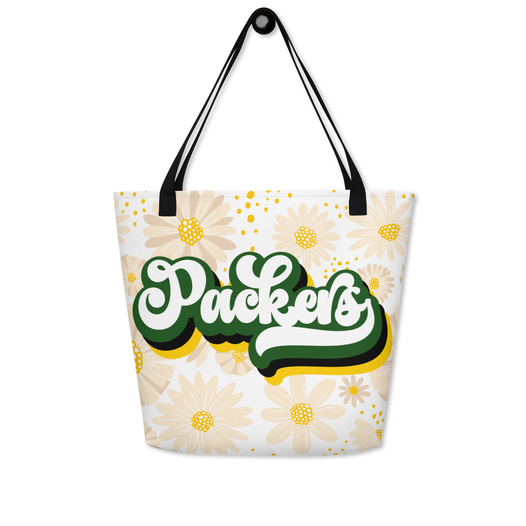 Packers Retro All-Over Print Large Tote Bag(NFL)