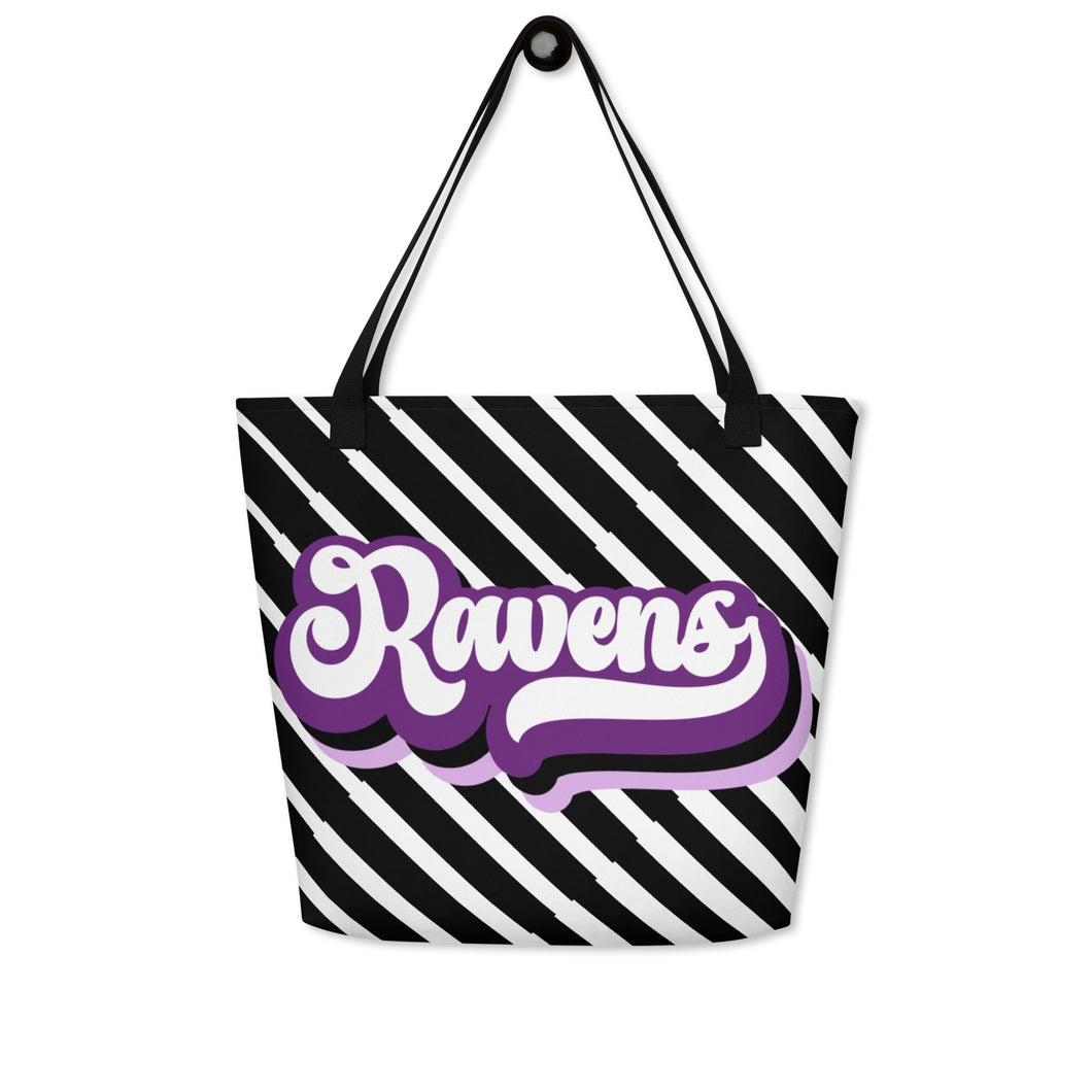 Ravens Retro All-Over Print Large Tote Bag(NFL)