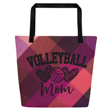 Load image into Gallery viewer, Volleyball Mom All-Over Print Large Tote Bag
