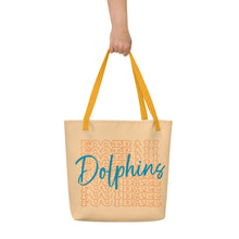 Load image into Gallery viewer, Dolphins Stack All-Over Print Large Tote Bag
