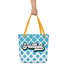 Load image into Gallery viewer, Panthers Retro All-Over Print Large Tote Bag
