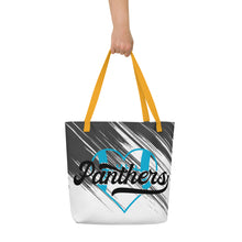 Load image into Gallery viewer, Panthers Heart All-Over Print Large Tote Bag
