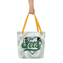 Load image into Gallery viewer, Jets Heart All-Over Print Large Tote Bag
