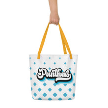 Load image into Gallery viewer, Panthers Retro All-Over Print Large Tote Bag
