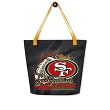 Load image into Gallery viewer, SF 49ers Splatter All-Over Print Large Tote Bag(NFL)
