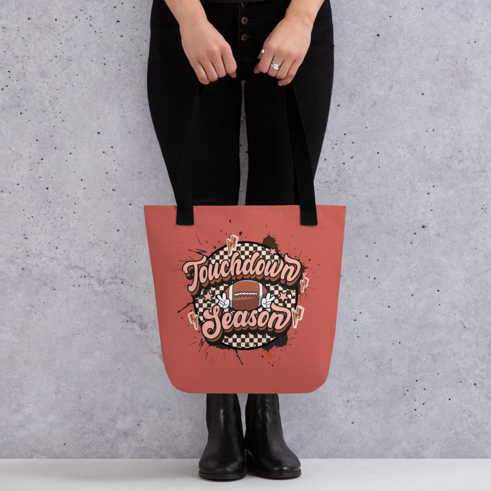 Retro Touchdown Season Football Tote bag